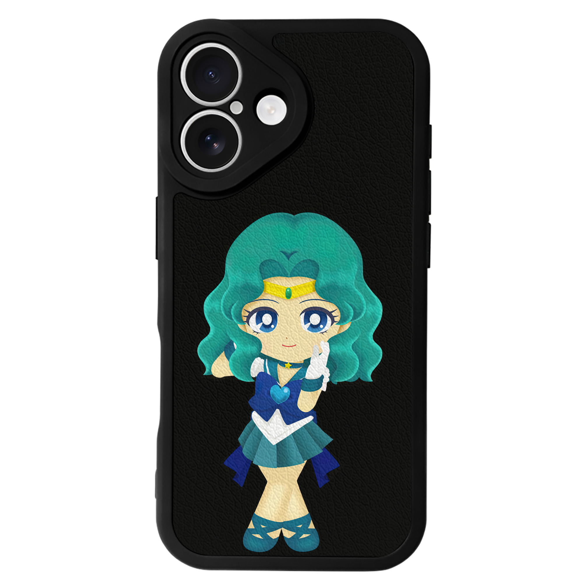 （画像用） 美少女戦士セーラームーン 海王 みちる（かいおう みちる） Sailor Moon Kaiou Michiru 【iPhone 16シリーズ対応】シリコンスマホケース（レザー調） 材質：シリコン